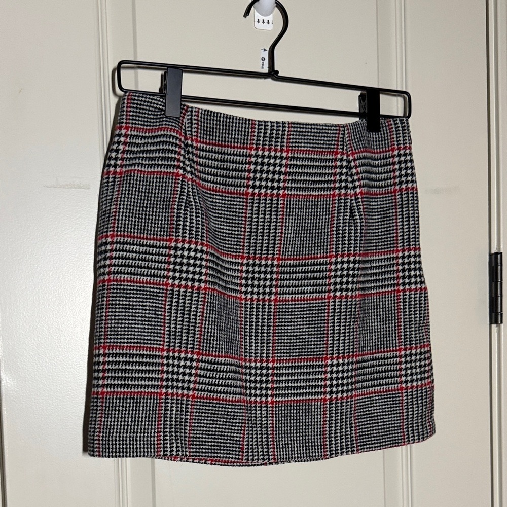 Forever 21 Checkered Mini Skirt - Black, White, Red